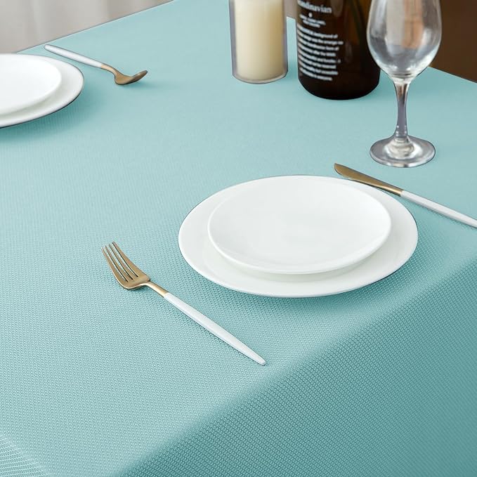 Biscaynebay Tablecloth for Rectangle Tables-52x70 Inch Aqua Blue Outdoor Picnic Table Cover-Rectangular Folding Table Cloths Water Resistant for Kitchen Camping Dining Room Patio Banquet Party