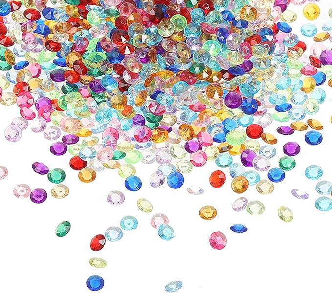 PATIKIL 10000 Pcs Wedding Table Scatter Confetti Crystals 4.5mm Acrylic Diamonds Vase Fillers Gems for Table Centerpiece Decorations Party Vase Beads, Mixed Colors