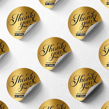 Custom Logo Stickers for Business, Personalised Logo Labels, Waterproof, Perfect for Branding & Packaging (Brushed Gold)