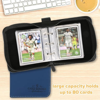 Trading Card Binder, Card Collection Binder Album Folder with 80 Side Loading Pockets, 1 Pocket Trading Card Album Folder for TGC,MTG, Baseball Cards, Yugioh