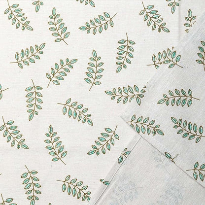 Pastoral Rectangle Tablecloth - 60 x 84 Inch - Beige Linen Table Cloth - Washable Table Cover with Dust-Proof Wrinkle Resistant for Restaurant, Picnic, Bistro, Indoor and Outdoor Dining, Green Leaf