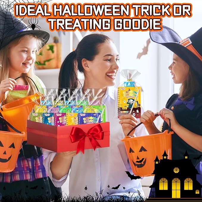 Halloween Party Favors for Kids Bulk: 24 Pack Rainbow Scratch Art Notebook Bulk Scratch Art Party Favors Girls Boys Birthday Party Favors Classroom Prizes Gifts