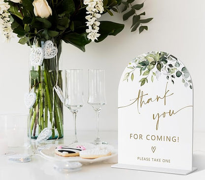 Thank You for Coming, Gift Table Sign, Greenery Gold Bridal Shower Decorations, Wedding Signs for Ceremony and Reception, Engagement Decor, Wedding Table Acrylic Decor, Bachelorette Party Favors - 23