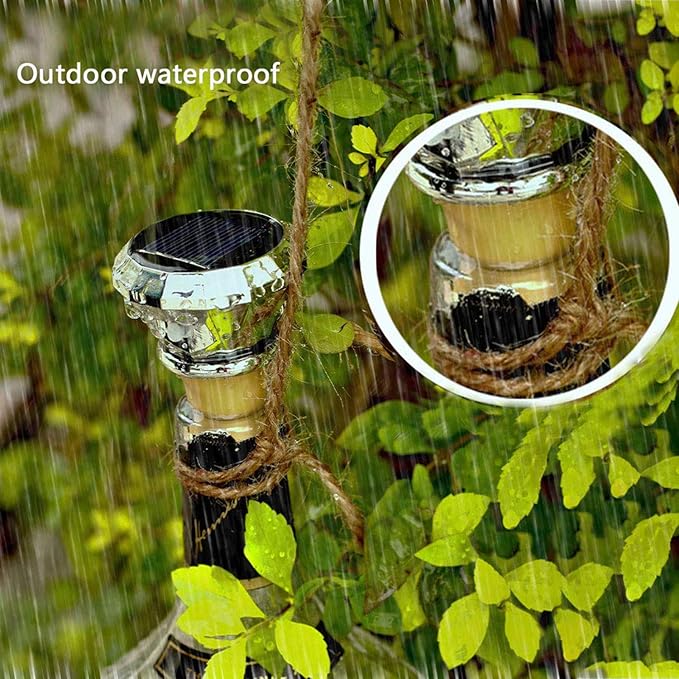 Upgraded Solar Diamond Shaped Wine Bottle Lights, 8 Pack 20 LED Fairy Lights with Solar Cork Lights Outdoor Waterproof for Wedding Party Decor Women Gift