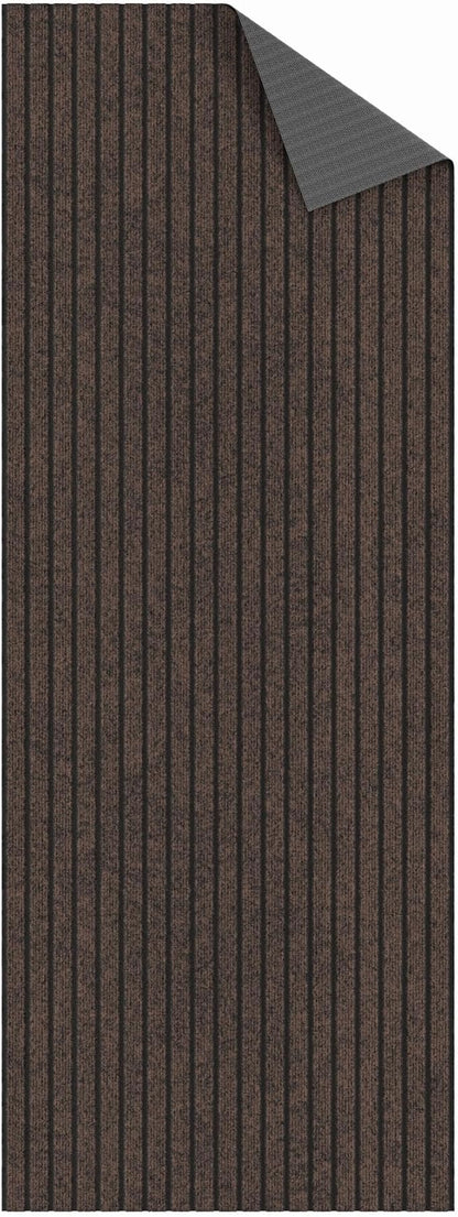 Ottomanson 2'7" x 50' Hallway Runner with Scraper Pile - Extra Durable Non-Slip Rug Mat for Indoor & Outdoor Use - Ideal for Kitchen, Entryway & Garage - High-Traffic Carpet, Brown