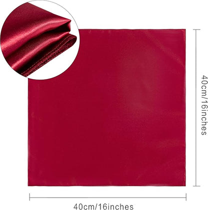 36 Pack Square Satin Dinner Napkins, 16x16 Inches Silky Soft Smooth Table Cloth Napkins for Restaurant Weddings Banquet Party Decoration, Burgundy