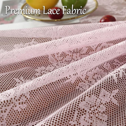 Jeloris Round Lace Tablecloth with Elegant Scalloped Bottom for Any Special Event Such as Wedding, Birthday Party, Baby Shower, Anniversary (48 inch, Style 2)