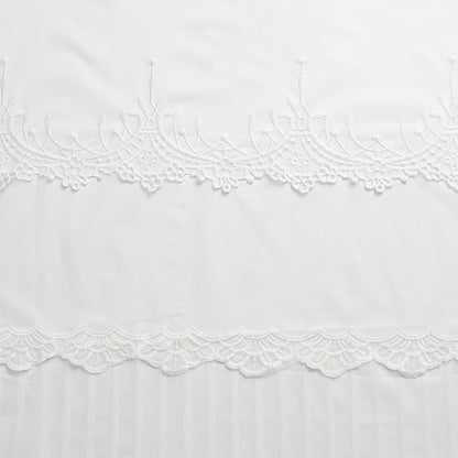 VISIONTEX White Sheer Voile Curtains, Decorative White Embossed European Rod Pocket Window Drapes for Home Kitchen, Living Room and Bedroom 54 x 63 Inch, Set of 2 Curtain Panels