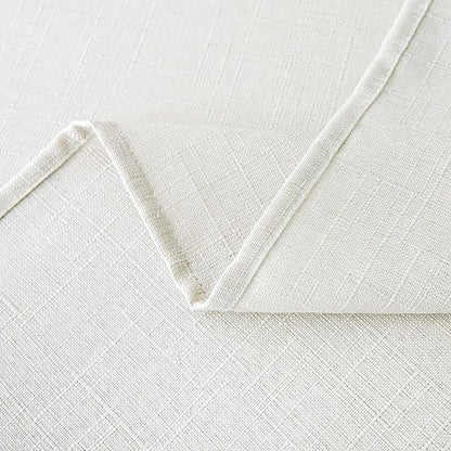 NLMUVW Linen Table Cloth for Rectangle Tables Water Resistant Faux Linen Textured Tablecloth Farmhouse Stain Resistant Decorative Table Cover for Indoor and Outdoor, 54 x 108 Inch, White