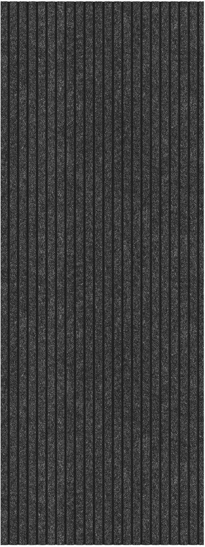 Ottomanson 2'7" x 29' Hallway Runner with Scraper Pile - Extra Durable Non-Slip Rug Mat for Indoor & Outdoor Use - Ideal for Kitchen, Entryway & Garage - High-Traffic Carpet, Black