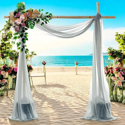 MDS Halloween Chiffon Draping Fabric - 1 Panel, 30" Wide x 75ft Long - Sheer Spooky Arbor & Canopy Drapery for Haunted House Backdrops, Party Ceilings, DIY Costumes & Themed Events - Gray