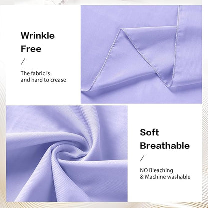 VOK Lavender Wedding Arch Draping Fabric Chiffon Curtains, 29in x 18Ft Sheer Chiffon Outdoor Curtain for Wedding Ceremony Birthday Party Decoration (Lavender,4 Panel)