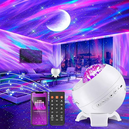 Northern Lights Projector,180 Lighting Modes Galaxy Projector for Bedroom,15 White Noise&Bluetooth Galaxy Projector for Bedroom,Remote+Timer Moon Star Projector Galaxy Light Projector,Christmas Gifts