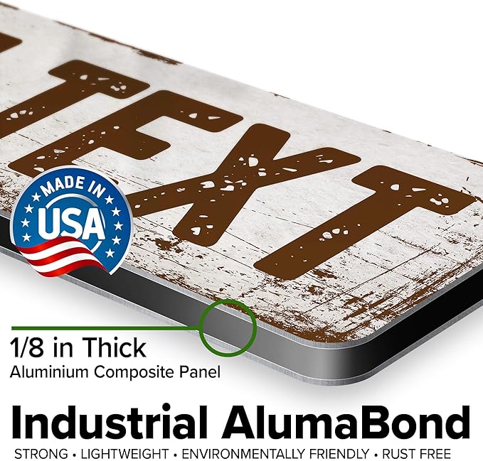 Custom Sign, Custom Street Sign, 11 Font Colors, 13 Font Styles, 4 Hole Options, 22 Sizes, 4x18 Inches, Rust Free DiBound, Fade Resistant, Made in USA by My Sign Center (Rustic)