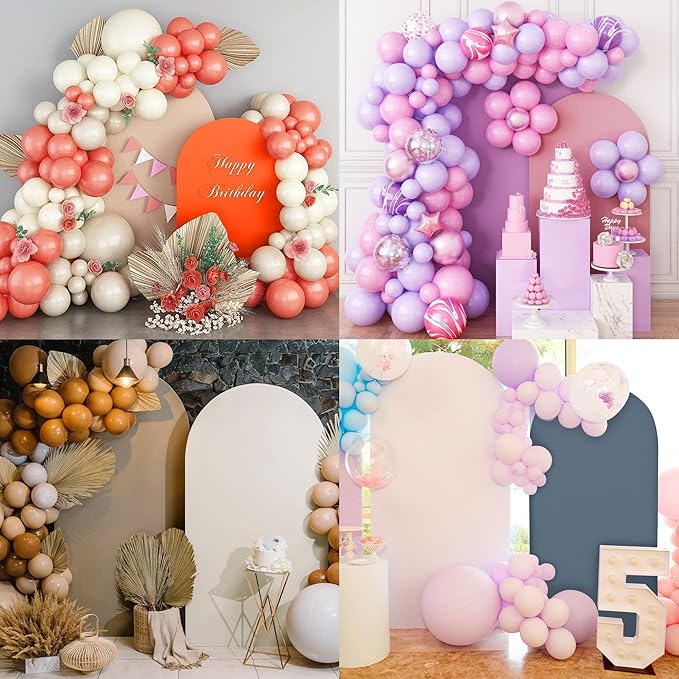Wedding Arch Cover 6FT Arch Backdrop Cover Spandex Fitted Arch Cover for Round Top Chiara Backdrop Stand Covers for Wedding Birthday Party Baby Shower Banquet Ceremony Decoration