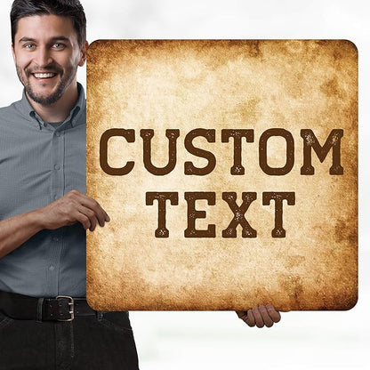 Custom Sign, Custom Street Sign, 11 Font Colors, 13 Font Styles, 4 Hole Options, 22 Sizes, 24x24 Inches, Rust Free DiBound, Fade Resistant, Made in USA by My Sign Center (Vintage)