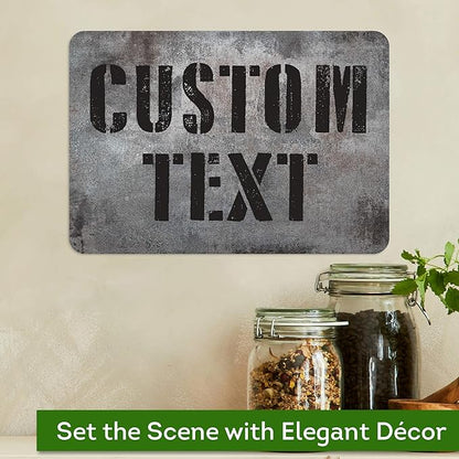 Custom Sign, Custom Street Sign, 11 Font Colors, 13 Font Styles, 4 Hole Options, 22 Sizes, 7x10 Inches, Rust Free DiBound, Fade Resistant, Made in USA by My Sign Center (Grunge Metal)