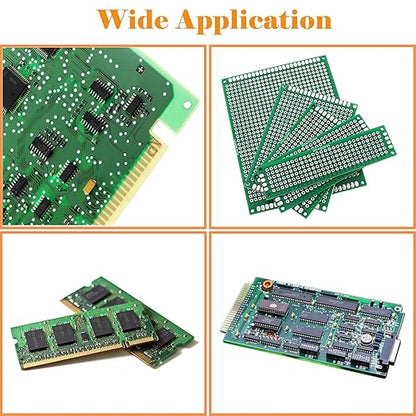 48PCS Double Sided PCB Board Kit for DIY Soldering and Electronic Project Circuit Boards Prototype Boards Compatible with Arduino Kits, 2.54mm Male and Female Header Connector