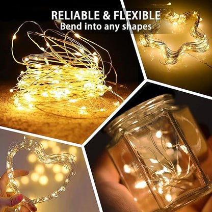 8 Pack Fairy Lights 7Ft 20 LED Twinkle String Lights 3 Modes Battery Operated Waterproof Firefly Starry for Mason Jar Party Wedding Christmas Valentines Day Table Centerpieces,Warm White