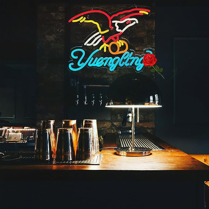 Eagle Neon Sign for Wall Decor,Yuenglin Beer Dimmable Light Up Bar Signs for Man Cave Room Decor Bar Shop Pub Bistro Party Hotel Game Room Decor Gifts, USB Powered