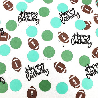 250PC Football Happy Birthday Confetti,Football Birthday Party Decorations,Football Confetti for Baby Boy First Birthday/Men Birthday