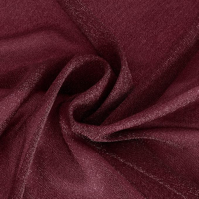 Burgundy Red Fall Elegant Arch Draping Fabric Thankgiving Outdoor 1 Panel 29" × 20Ft Sheer Chiffon Curtain Drapes for Wedding Ceremony Birthday Party Garden Brunch