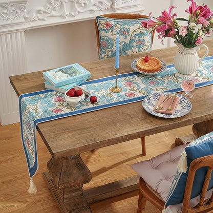 patdrea Linen Leopard Animal Table Runner Farmhouse for Home Kitchen Dining Decor Parties Family Dinners Christmas,12 x 118
