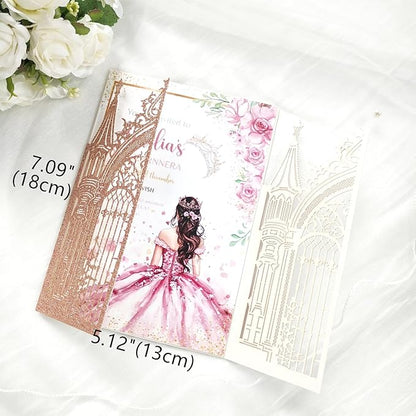 20PCS Laser Cut Wedding Invitations,Wedding Invitation Card Pocket,Quince Invites,Sweet 16 Invitations,Quinceanera Invitations,Laser Cut Invitations For All Occasions