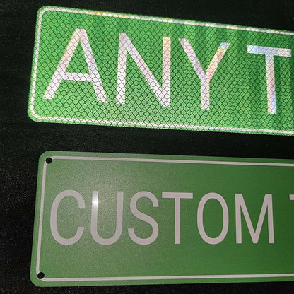 Custom Signs Metal, Personalized Reflective Street Signs for Outdoor, 4x18 Inches, Single/Double Sided, Fade Resistant .040 Aluminum, Ideal for Address, Parking