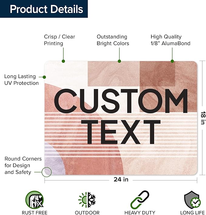 Custom Sign, Custom Street Sign, 11 Font Colors, 13 Font Styles, 4 Hole Options, 22 Sizes, 18x24 Inches, Rust Free DiBound, Fade Resistant, Made in USA by My Sign Center (Mid-Century Modern 1)