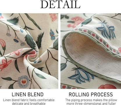 ISAENNE Designer Chinoiserie Elegant Linen Floral Table Runner 87 Inches Long,White Wrinkle Resistant Table Runners for Dining Tables,Thanksgiving,Kitchen Tables,Christmas,12"*87"-Daffy A