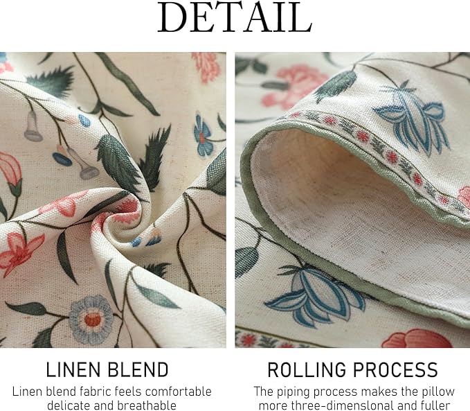 ISAENNE Designer Chinoiserie Elegant Linen Floral Extra Long Table Runner 118 Inches,White Wrinkle Resistant Table Runners for Dining Tables,Thanksgiving,Kitchen Tables,Christmas,12"*118"-Daffy A