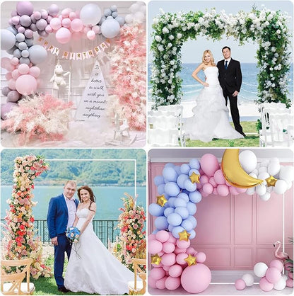 6.6FT x 6.6FT White Wedding Arches for Ceremony Rectangular Metal Balloon Arch Stand Kit Garden Floral Square Arch Frame Background for Anniversary Birthday Party Bridal Shower Decoration Home Decor