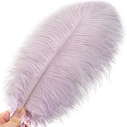 Ballinger Lavender Ostrich Feathers Bulk - 24Pcs 12-14inch Light Purple Feathers for Party Centerpieces, Flower Arrangement and Home Decor