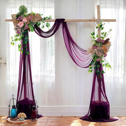MDS Halloween Chiffon Draping Fabric - 1 Panel, 30" Wide x 50ft Long - Sheer Spooky Arbor & Canopy Drapery for Haunted House Backdrops, Party Ceilings, DIY Costumes & Themed Events - Eggplant