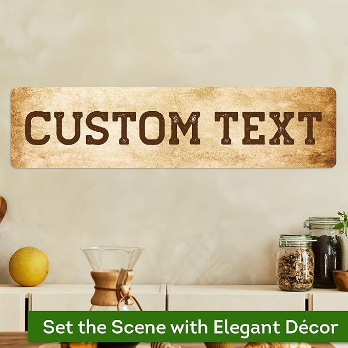 Custom Sign, Custom Street Sign, 11 Font Colors, 13 Font Styles, 4 Hole Options, 22 Sizes, 6x24 Inches, Rust Free DiBound, Fade Resistant, Made in USA by My Sign Center (Vintage)