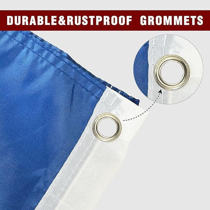 Just Married Flag Banner Outdoor Indoor Decoration Flag 3x5 FT Double Stitched Polyester with Brass Grommets (Blue)
