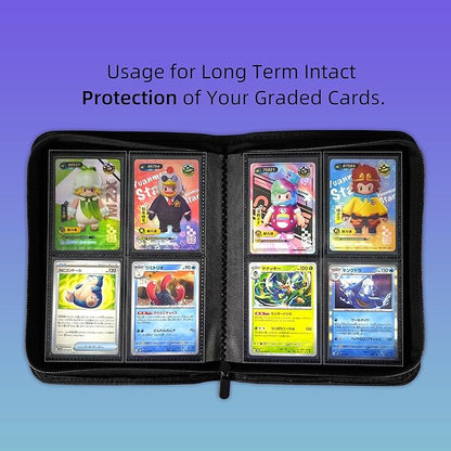 4 Pockets Premium Card Binder 160 Cards Trading Card Binders No Ring Card Storage Display Album(4 Pocket 160 Card Slot,White)