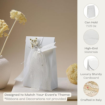 Boxes Craftory Pack of 20 Party Favor Boxes (3.54 x 1.77 x 5.11 inch) - Ideal for Wedding, Baby Shower and Bridal Shower - White
