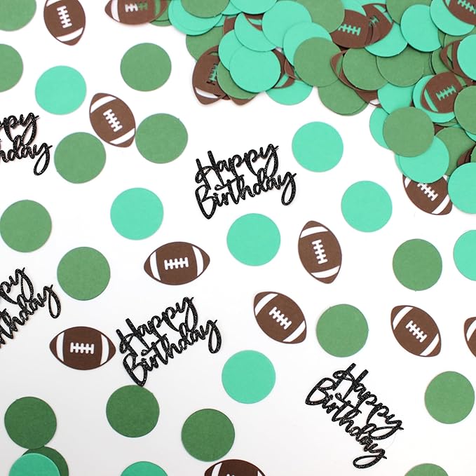 250PC Football Happy Birthday Confetti,Football Birthday Party Decorations,Football Confetti for Baby Boy First Birthday/Men Birthday