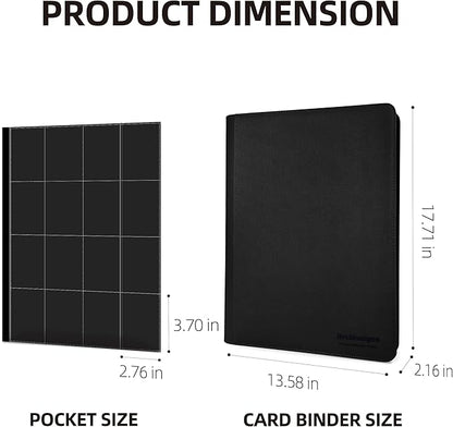 16 Pockets Premium Card Binder 1024 Cards Trading Card Binders Side Load Card Storage Display Album(16 Pocket 1024 Card Slot,Black)