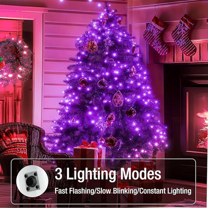 6 Pack Fairy Lights Battery Operated - 7ft 20 Led Twinkle Lights 3 Modes, Bulk Mini String Lights Waterproof for Halloween Holiday Mason Jars Vases DIY Decoration Christmas-Purple