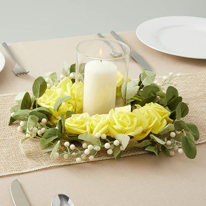 Juvale Artificial Foam Roses - 100-Pack Stemless, Yellow, 3-Inch Diameter - Faux Flowers for Vase Displays, Wedding Decor & Centerpiece Table Decorations