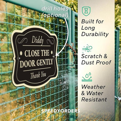 Custom Decorative Outdoor Metal Sign - Personalized Aluminum Driveway Sign, Waterproof, Made in USA - Design 3 Black Charcoal 18x12 In