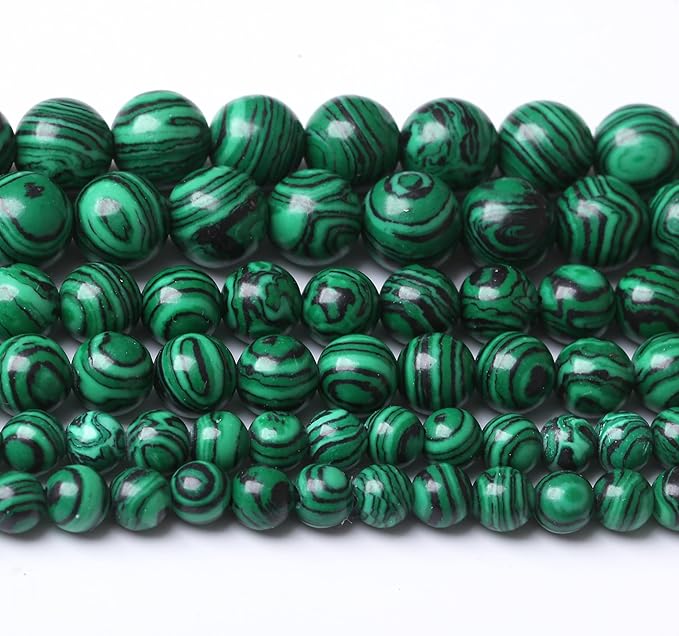 Turquoise Stone Beads Gemstone Round Crystal Energy Jade Beads Stone Beads for Jewelry Making DIY Bracelet Necklace Jewelry Making 1 Strand 15.5inch 45PCS 8MM