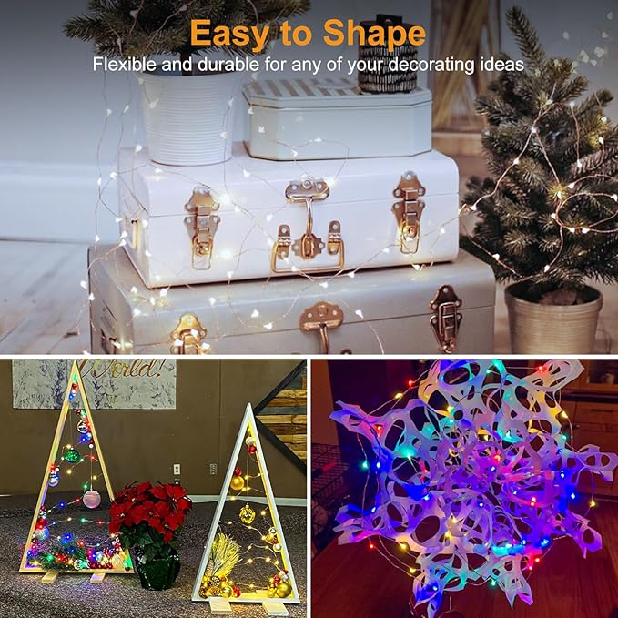 btfarm 30 Pack Fairy Lights Battery Operated [3 Modes], 7ft 20 Led Twinkle Lights String Lights Waterproof Bulk Small Mini Silver Wire for Christmas Mason Jars Wedding Table Centerpiece