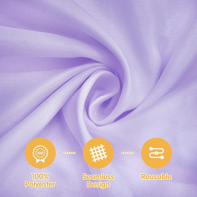 BRILLMAX 4 Pack Lavender Round Tablecloths 120 Inch - Circle Bulk Linen Polyester Fabric Washable Table Cloth Cover for Wedding Reception Banquet Birthday Party Buffet Restaurant