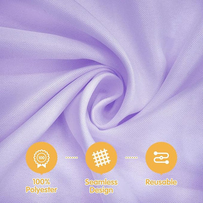 BRILLMAX 4 Pack Lavender Round Tablecloths 120 Inch - Circle Bulk Linen Polyester Fabric Washable Table Cloth Cover for Wedding Reception Banquet Birthday Party Buffet Restaurant