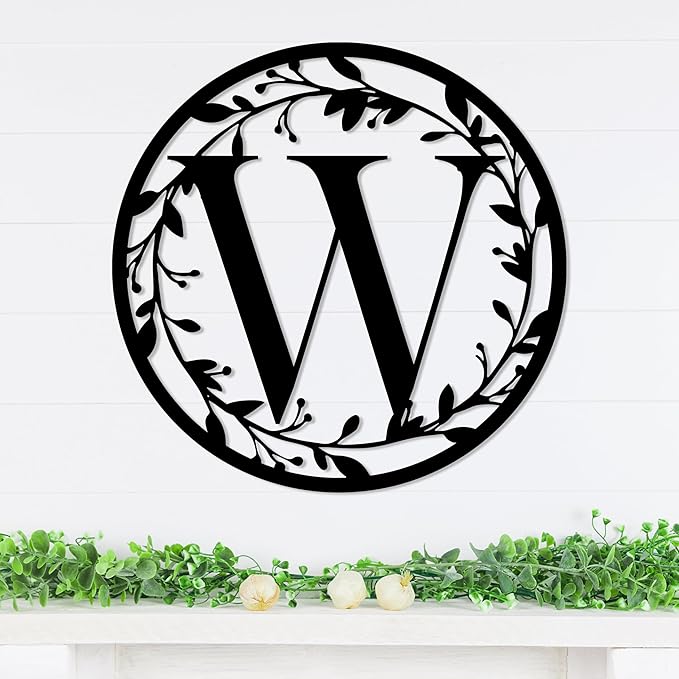 Personalized Metal Name Signs, Split Letter Monogram Wall Decor, Custom Last Name Sign, Family Name Sign for Outdoor, Personalized Wedding Gift, Garden Decor, Metal Wall Art, Housewarming Gift (MonogramDesign_9)