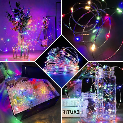8 Pack Fairy Lights 7Ft 20 LED Twinkle String Lights 3 Modes Battery Operated Waterproof Firefly Starry for Mason Jar Party Wedding Christmas Valentines Day Table Centerpieces,Multicolor